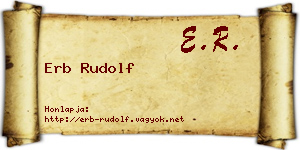 Erb Rudolf névjegykártya